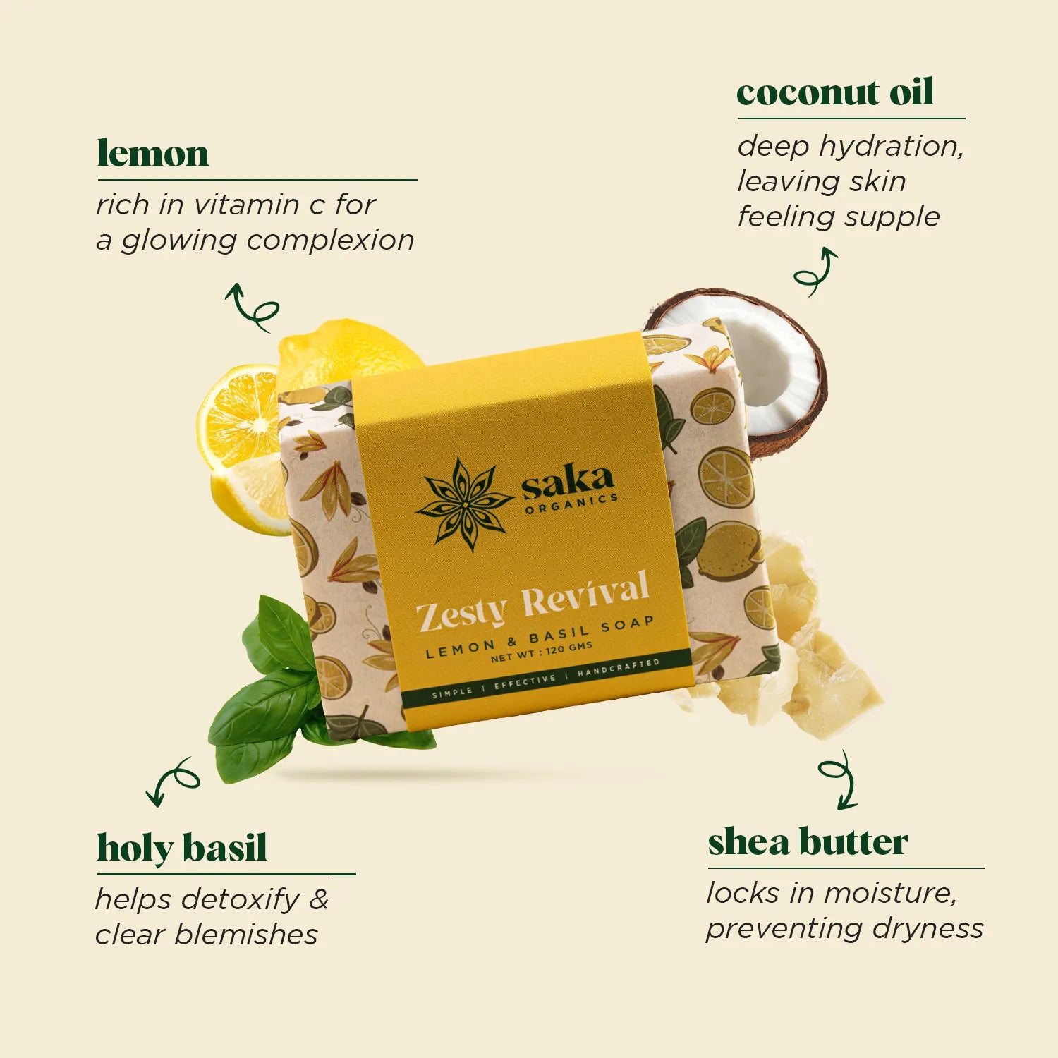 Zesty Revival Lemon-Basil Soap with Shea Butter