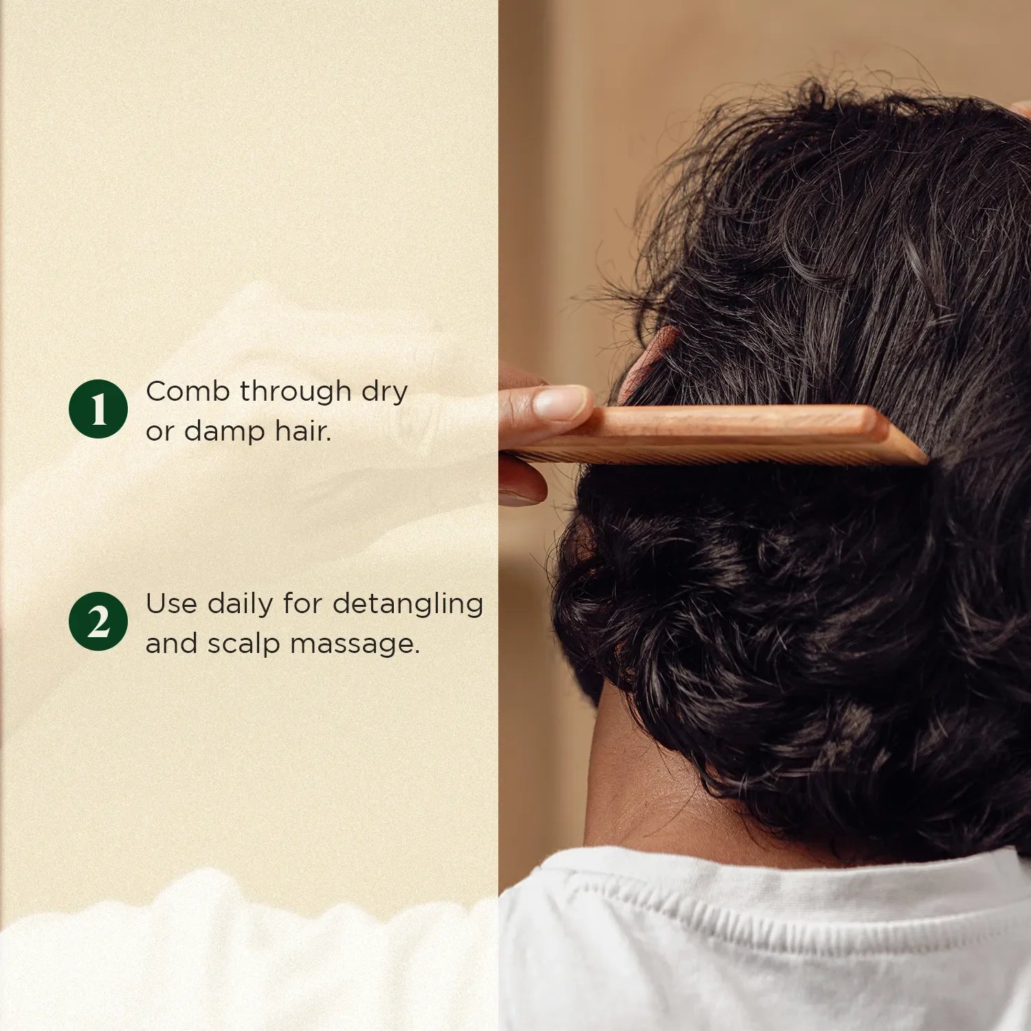 Neem Wood Comb With Handle