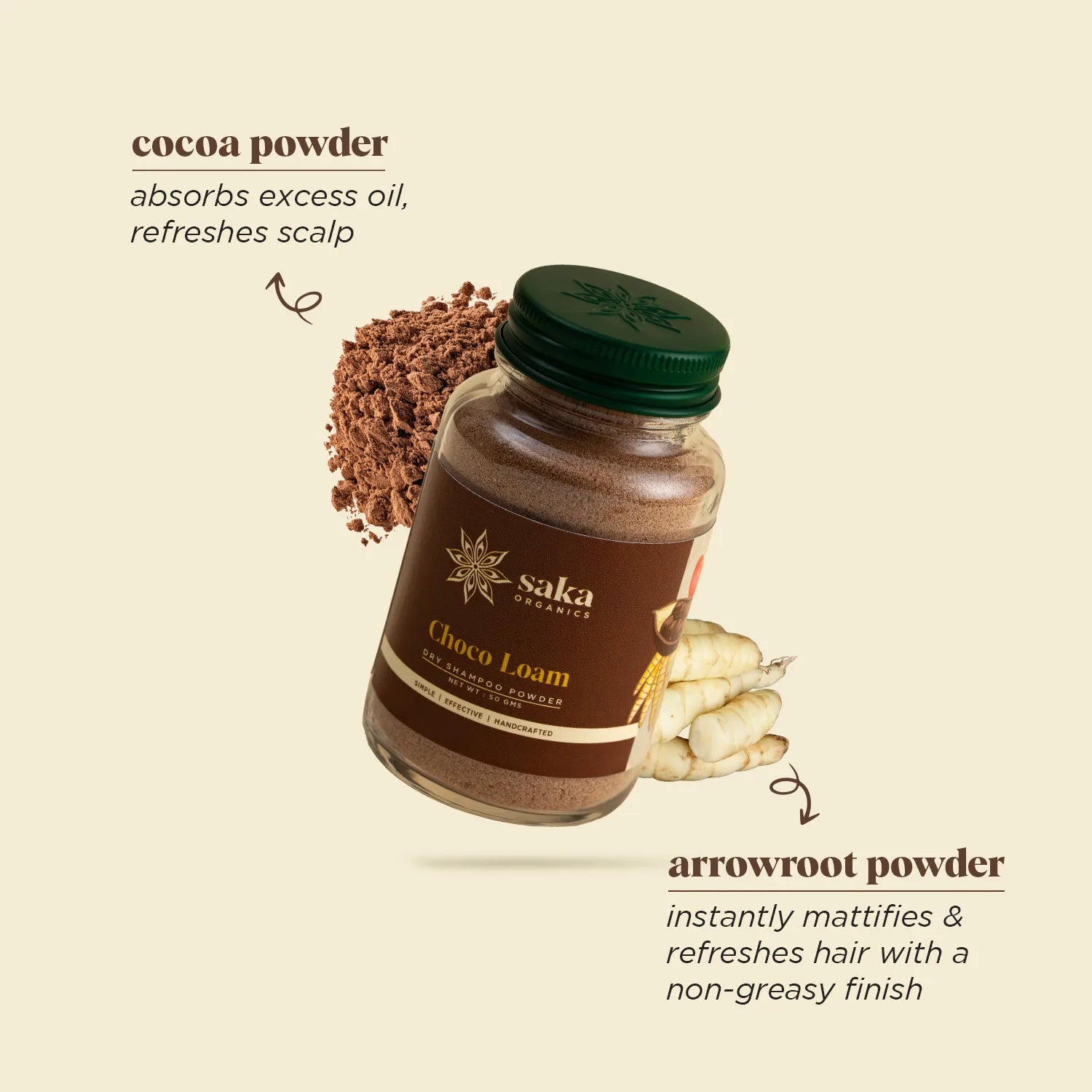 Choco Loam Dry Shampoo Powder | Contains Cocoa & Arrowroot Powder