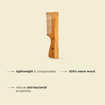 Neem Wood Comb With Handle