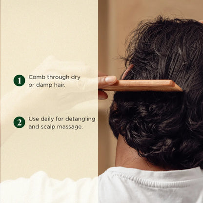 Neem Wood Comb With Handle